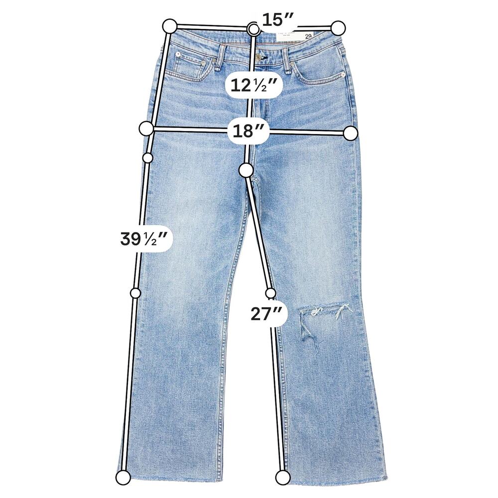 Rag & Bone Casey High Rise Ankle Flare Crop Jeans 29 Lucy Indigo WDD23S2917FFLU - Picture 3 of 11